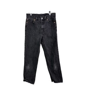 ASOS Wide Straight Leg Jeans Womens Tall Sz 28x32 Black Denim